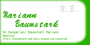 mariann baumstark business card